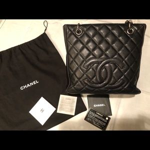 Chanel Quilted Caviar Petite Shopping Tote